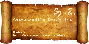 Szerencsés Rozália névjegykártya